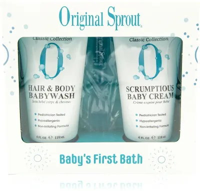 Набор для купания малыша Original Sprout Baby's First Bath гель и крем, подарочная упаковка для детей
