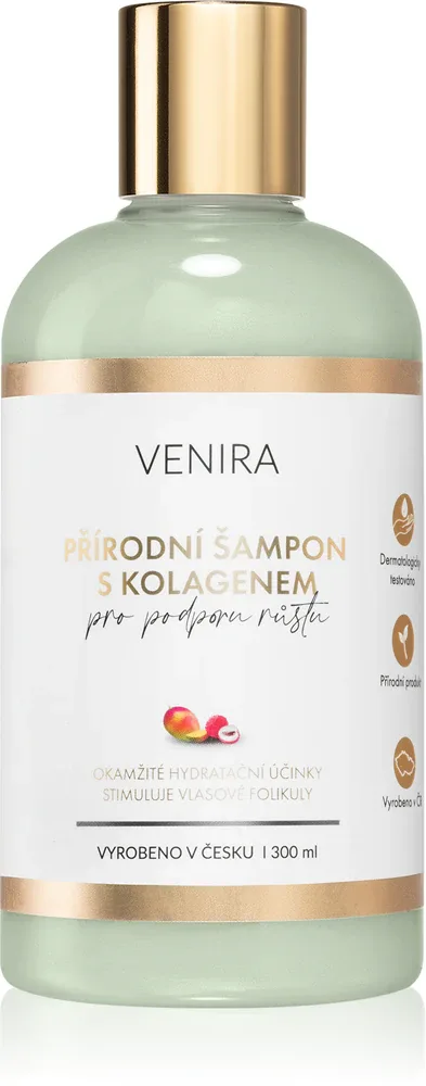Venira Shampoo for Hair Growth - Натуральный шампунь с коллагеном с ароматом Mango-Lychee, 300 мл