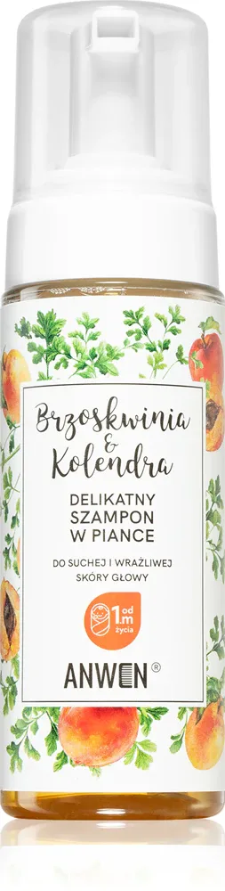 Anwen Peach & Coriander - Пена для очистки сухой и чувствительной кожи головы, 170 мл