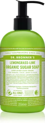 Dr. Bronner’s Lemongrass & Lime - Жидкое мыло для тела и волос, 355 мл