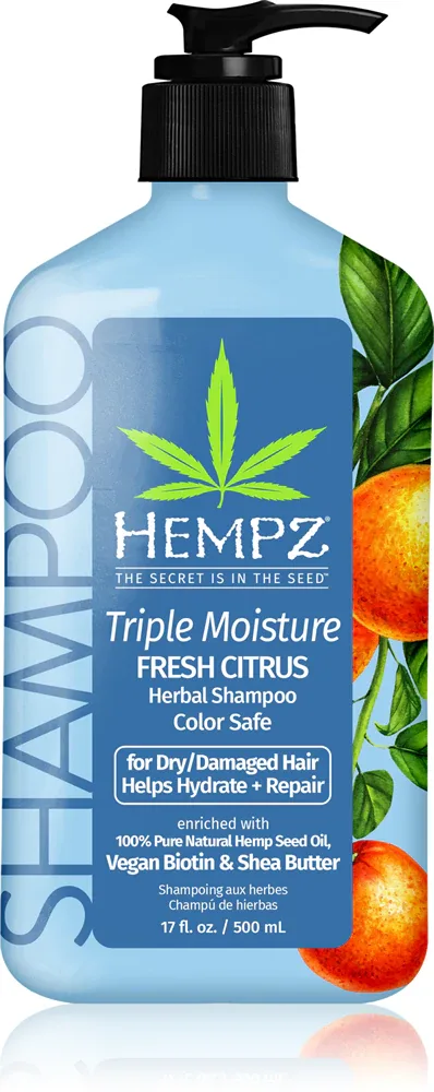 HEMPZ Triple Moisture - Увлажняющий шампунь для волос, 500 мл
