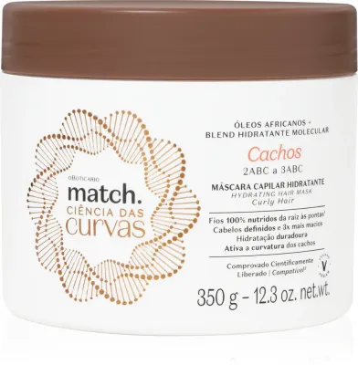 oBoticário Match. Science of Curves - Увлажняющая маска для кудрявых и волнистых волос, 350 мл