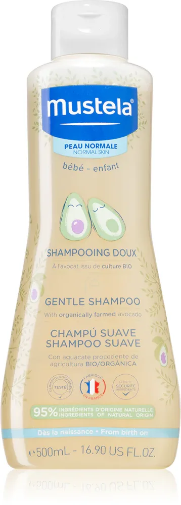 Шампунь детский Mustela Bebe мягкий, для новорождённых, облегчает расчёсывание, 200 мл / 500 мл