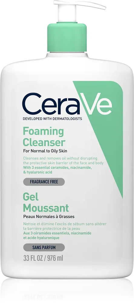 CeraVe Cleansers Foaming Cleanser - Пенящийся гель для душа для нормальной и жирной кожи