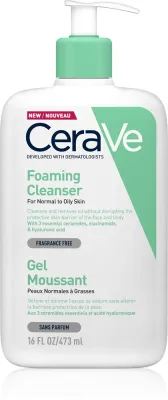 CeraVe Cleansers Foaming Cleanser - Пенящийся гель для душа для нормальной и жирной кожи, 473 мл (CEV01999)