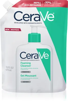CeraVe Cleansers Foaming Cleanser - Пенящийся гель для душа для нормальной и жирной кожи, 473 мл (CEV02154)