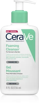 CeraVe Cleansers Foaming Cleanser - Пенящийся гель для душа для нормальной и жирной кожи, 236 мл