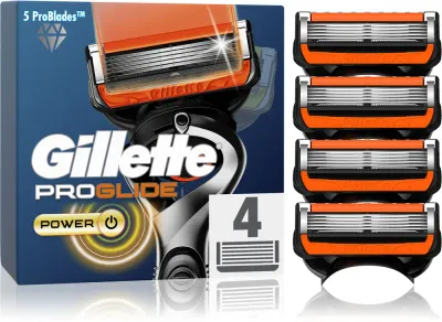 Кассеты сменные для бритвы Gillette ProGlide Power 5 лезвий, с увлажняющей полоской, 4 шт