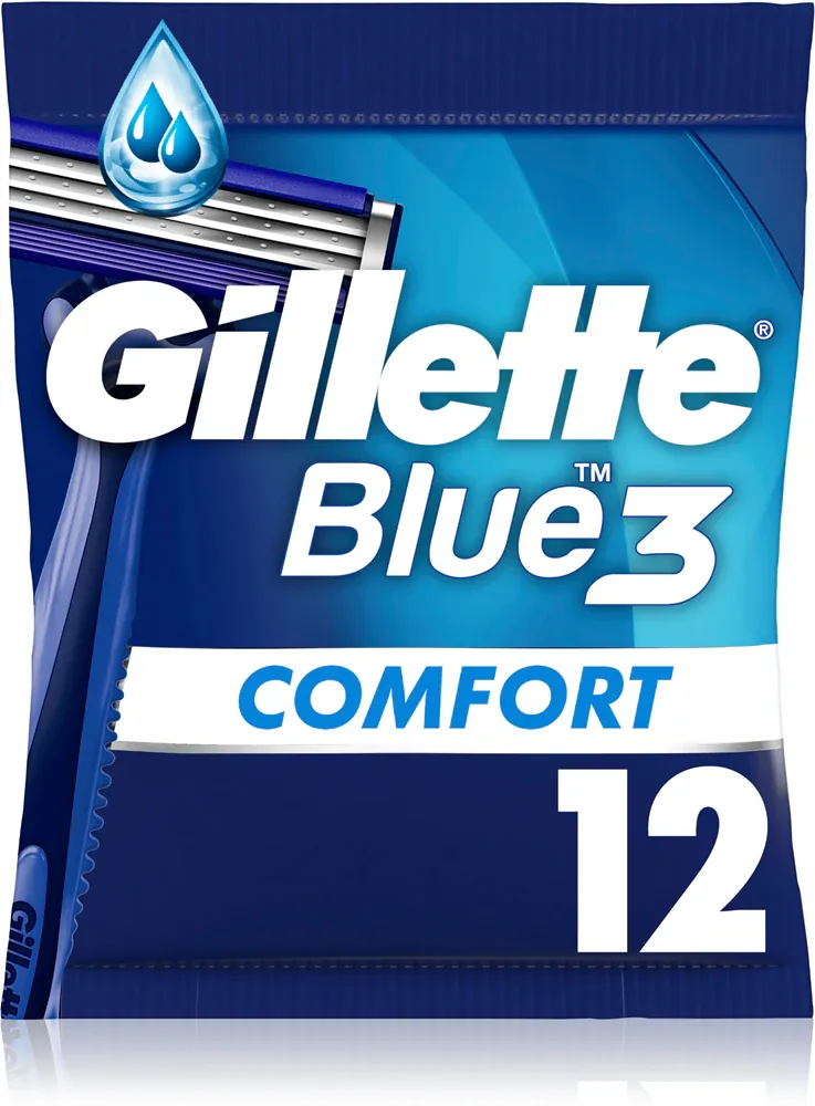 Станки для бритья одноразовые Gillette Blue 3 Comfort 3 лезвия, с увлажняющей полоской, 8 шт