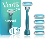 Бритвенный станок Gillette Venus Smooth со сменными кассетами, с увлажняющими полосками, 5 шт — фото 1