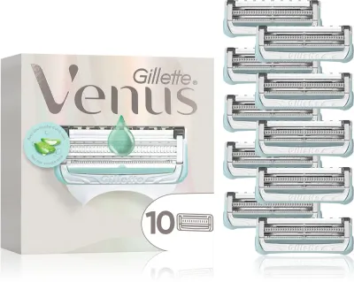 Кассеты сменные для бритвы Gillette Venus For Pubic Hair Skin для деликатных зон, с двумя лезвиями, 3 шт, 10 шт