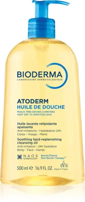 Bioderma Atoderm Shower Oil - Интенсивно питательное и успокаивающее масло для душа для сухой и раздраженной кожи, 500 мл