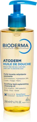 Bioderma Atoderm Shower Oil - Интенсивно питательное и успокаивающее масло для душа для сухой и раздраженной кожи, 200 мл