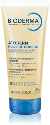 Bioderma Atoderm Shower Oil - Интенсивно питательное и успокаивающее масло для душа для сухой и раздраженной кожи, 100 мл