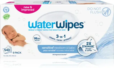 Влажные салфетки детские WaterWipes Baby Wipes 9 Pack для новорождённых, 9 упаковок по 60 шт