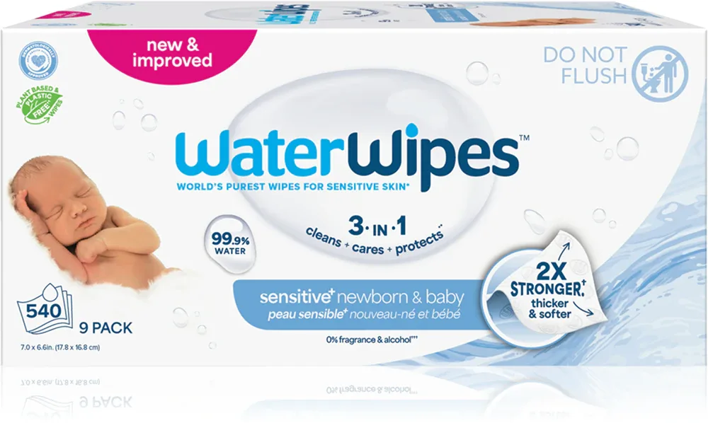 Влажные салфетки детские WaterWipes Baby Wipes 9 Pack для новорождённых, 9 упаковок по 60 шт