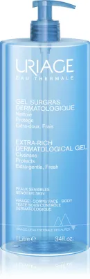 Uriage Hygiene Extra-Rich Dermatological Gel - Гель для очищения лица и тела, 1000 мл