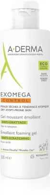 A-Derma Exomega Control Emollient Foaming Gel - Увлажняющий гель для душа для сухой и атопической кожи, 500 мл