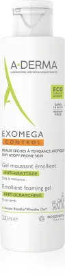 A-Derma Exomega Control Emollient Foaming Gel - Увлажняющий гель для душа для сухой и атопической кожи, 200 мл