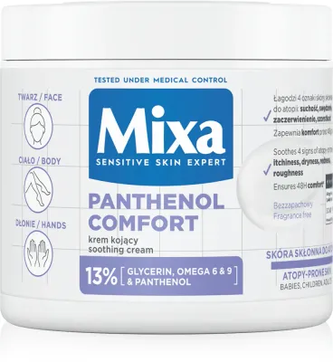 Mixa Panthenol Comfort - Регенерирующий крем для тела для сухой и атопической кожи, 400 мл (MXX02327)