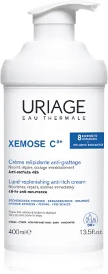 Uriage Xemose C8+ Lipid-Replenishing Anti-Irritation Cream - Успокаивающий крем для тела, восполняющий липиды для сухой и атопической кожи, 400 мл