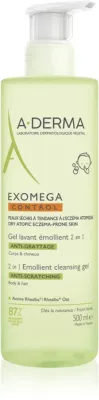 A-Derma Exomega Control 2 in 1 Emollient Cleansing Gel - Гель для душа для сухой и атопической кожи, 500 мл