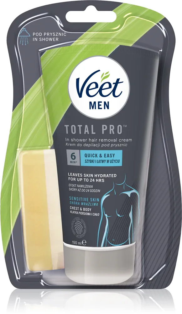 Veet MEN - Крем для депиляции под душ для чувствительной кожи, 150 мл