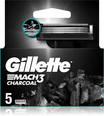 Gillette Mach3 Charcoal - Запасные лезвия, 8 шт, 5 шт