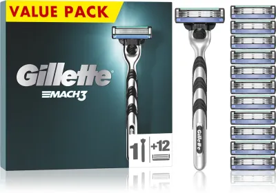 Бритва мужская Gillette Mach3 3 лезвия, со сменными кассетами, 12 шт