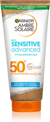 Garnier Ambre Solaire Sensitive Advanced - Молочко для загара для чувствительной кожи SPF 50+, 175 мл