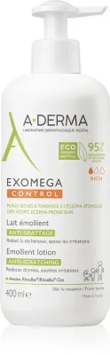 A-Derma Exomega Control Emollient Lotion - Молочко для тела против раздражения и зуда кожи, 400 мл
