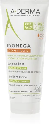 A-Derma Exomega Control Emollient Lotion - Молочко для тела против раздражения и зуда кожи, 200 мл