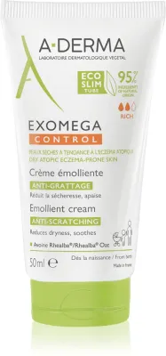 A-Derma Exomega Control Emollient Cream - Крем для тела для сухой и атопической кожи, 50 мл
