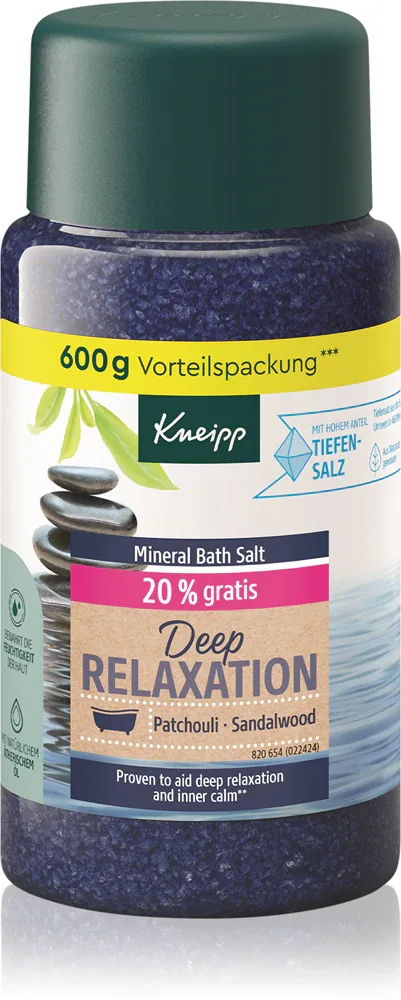 Соль для ванны Kneipp Deep Relaxation расслабляющая, с древесным ароматом, 60 г / 600 г