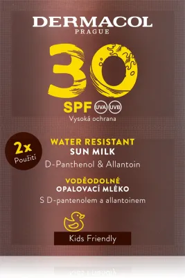 Dermacol Sun Water Resistant - Водостойкое молочко для загара SPF 30, 2 мл