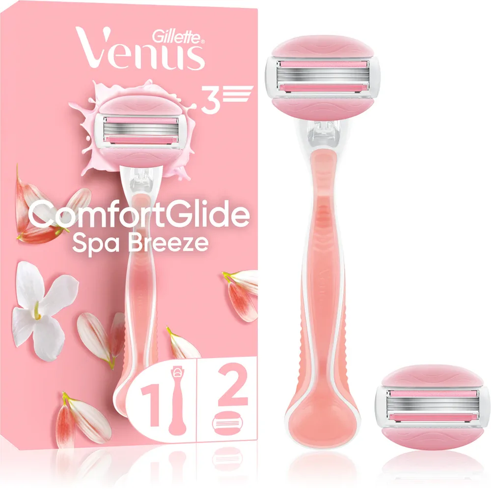 Бритва женская Gillette Venus ComfortGlide Spa Breeze 3 лезвия, с гелевыми полосками, со сменными кассетами, 1 шт