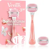 Бритва женская Gillette Venus ComfortGlide Spa Breeze 3 лезвия, с гелевыми полосками, со сменными кассетами, 1 шт — фото 1