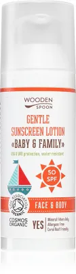 WoodenSpoon Baby & Family - Защитное молочко для загара для всей семьи SPF 50, 50 мл