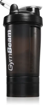 Шейкер спортивный GymBeam Blend Bottle с пружиной и контейнером для добавок, 450 мл цвет Black White