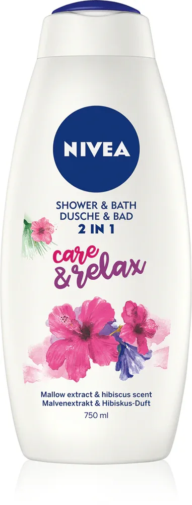 NIVEA Care & Relax - пена для ванны и гель для душа 2 в 1, 750 мл