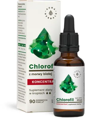 Добавка к пище Aura Herbals Chlorofil хлорофилл из белой шелковицы, капли, 30 мл