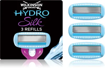 Сменные кассеты Wilkinson Sword Hydro Silk с пятью лезвиями, увлажняющие полосы Hydra Renew, 3 шт
