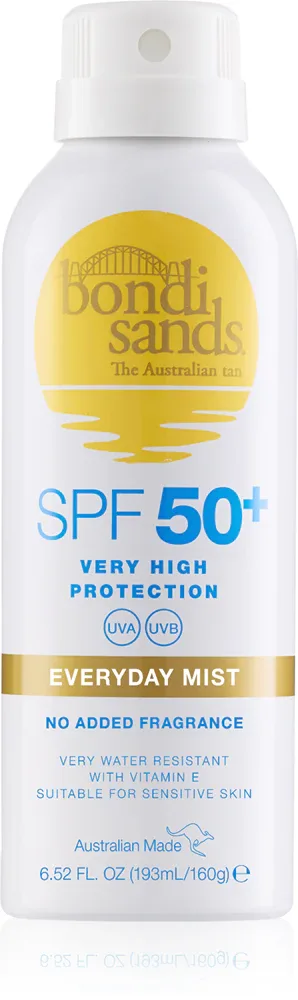 Bondi Sands SPF 50+ Everyday Mist - Водостойкий спрей для загара SPF 50+, 160 г