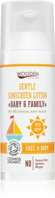 WoodenSpoon Baby & Family - Защитный лосьон для загара SPF 30, 50 мл