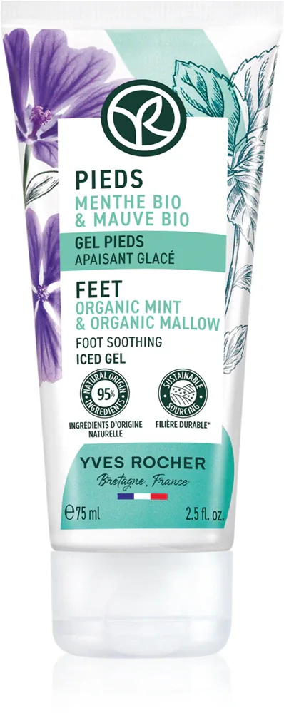Yves Rocher Pieds - Желающий охлаждающий крем для ног Organic Mint &, 75 мл
