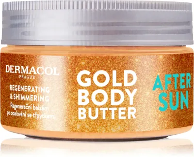 Dermacol After Sun - Восстанавливающий крем для тела с блестками, 200 г
