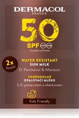 Dermacol Sun Water Resistant - Водостойкое молочко для загара SPF 50, 2 мл