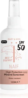 Naif Baby & Kids Mineral Sunscreen SPF 50 - спрей для загара для детей с рождения, 100 мл