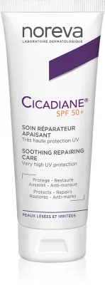 Noreva Cicadiane Soothing Repairing Care - Крем для загара для тела и лица SPF 50+, 40 мл
