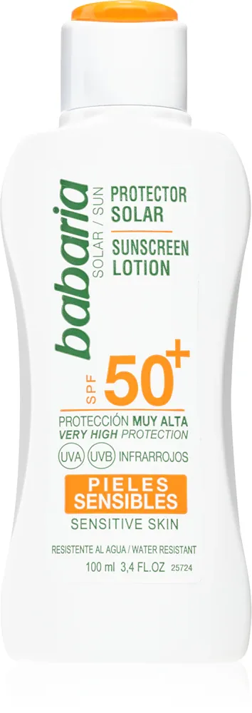 Babaria Sun Sensitive - Молочко для загара для чувствительной кожи SPF 50+, 100 мл